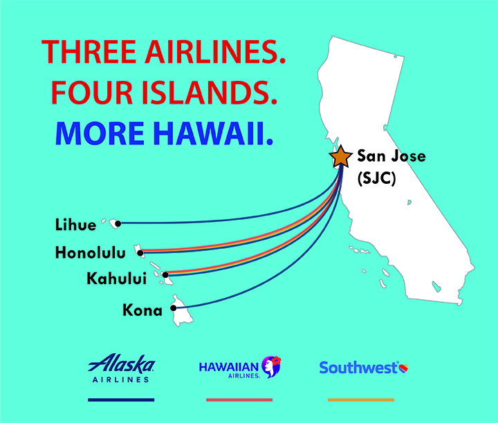 More Hawaii Three SJC Airlines Now Offering Nonstop Service! San